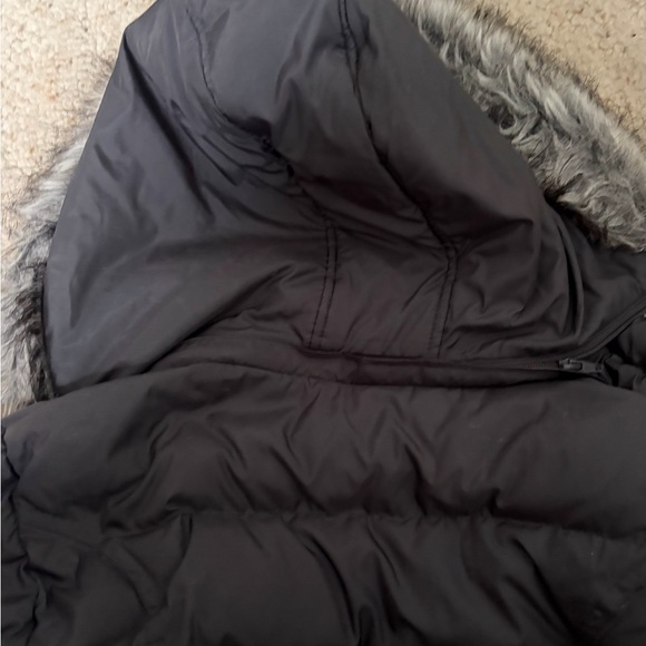 Betsey Johnson Charcoal Puffer Jacket with Faux Fur Hood - Picture 9 of 9